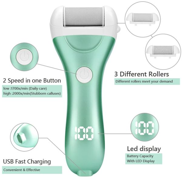 New USB Charged Electric Foot File 2025 new for Heels Grinding Pedicure Tools Professional Foot Care Tool Dead Hard Skin Callus Remover