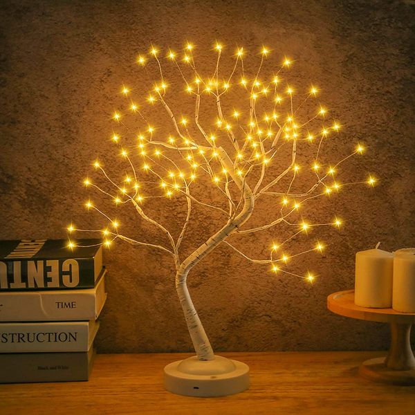 

Tree LED Night Light 108LEDs Touch Switch Fairy Brich Night Lamp Table Lamp For Home Bedroom Wedding Party Christmas Decoration 108s