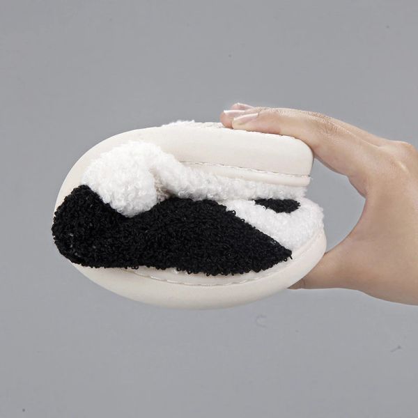 2023 Winter Yin Yang Slippers for Women Cozy Home Slippers Fleece Indoor Plush Slippers Memory Foam Non-slip Livingroom Shoes