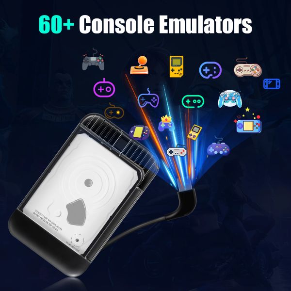 2TB Retrobat Portable External Hard Drive 100000 Retro Games 500GB Gaming HDD For PS3/PS2/PS1/N64/Game Cube Game Console For PC