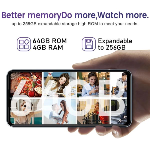 

A07 Smartphone KXD 6.52'' HD+ Screen Android 12 4GB+64GB Octa-Core Mobile Phone 13MP Camera 4500mAh 10W Fast Charging Cell Phone, Black
