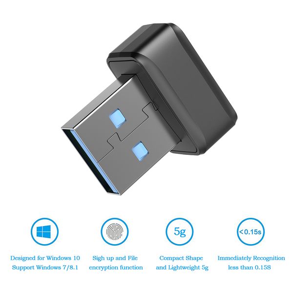 USB Fingerprint 2025 Reader for new Windows10 11 360 Touch Hello Biometric Fingerprint Scanner Padlock for Laptops PC Fingerprint Unlock