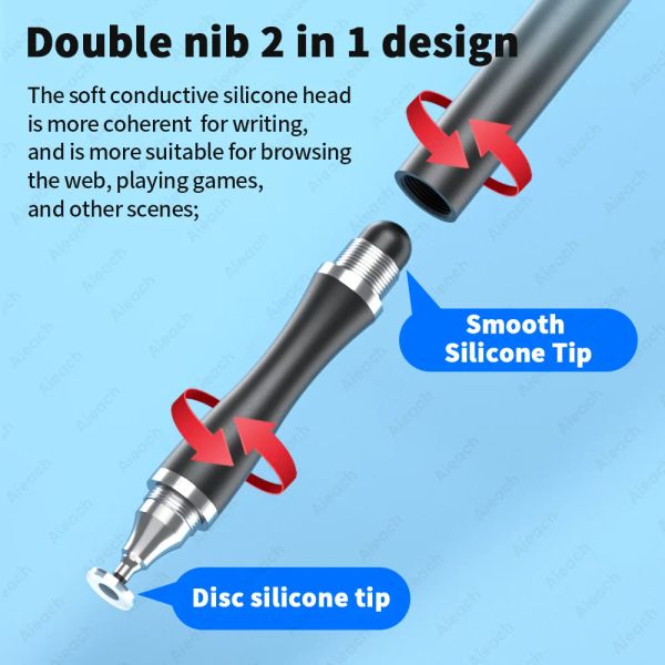 2 In 1 Stylus Pen For Cellphone Tablet Capacitive Touch Pencil For Iphone Samsung Universal Android Phone Drawing Screen Pencil