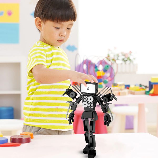 BuildMoc Skibidi Toilet 2 In 1 Titan TV Man Monitor Building Blocks Set Camerman Camera Woffer Bricks Toy Children Birthday Gift