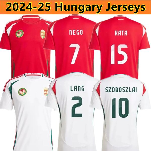 

Camisetas Hungary soccer jersey 2024 Euro Cup Hungarian National Team Home Red Away White SZOBOSZLAI football shirts GAZDAG ROLAND