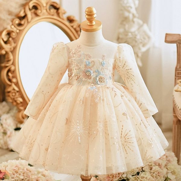 

New Champagne haute couture dress/Princess dress, Beige