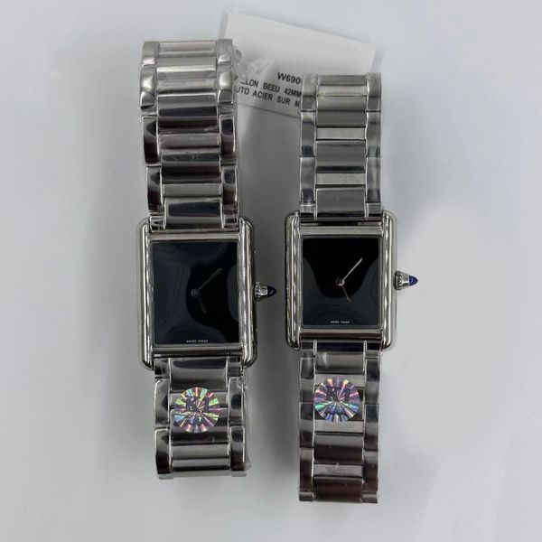 

Women's watches watches designer Watch tank Square bezel 25 or 27 MM quartz movement Wristwatches Stainless Steel watchstrap Folding buckle casual luxurys watch, #9 silver