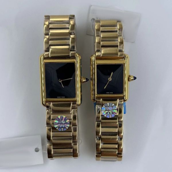 

designer Watch Women's Watch Watches tank Square bezel 25 or 27 MM quartz movement Wristwatches Ghass Stainless Steel watchstrap Folding buckle casual luxurys watch, #1 gold