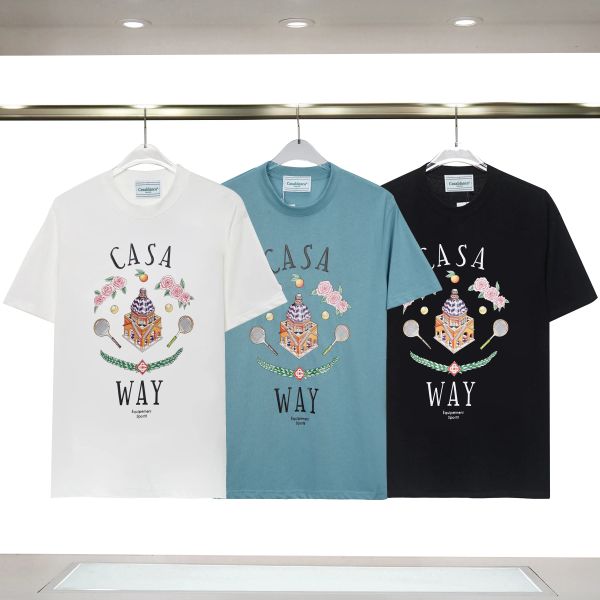 

Men t shirts designer casablanc t shirt Fashion Men Casual t-shirts Man Clothing Street t-shirts Tennis Club casa blanca Shorts Sleeve Clothes Luxury shirt -2XL, Beige