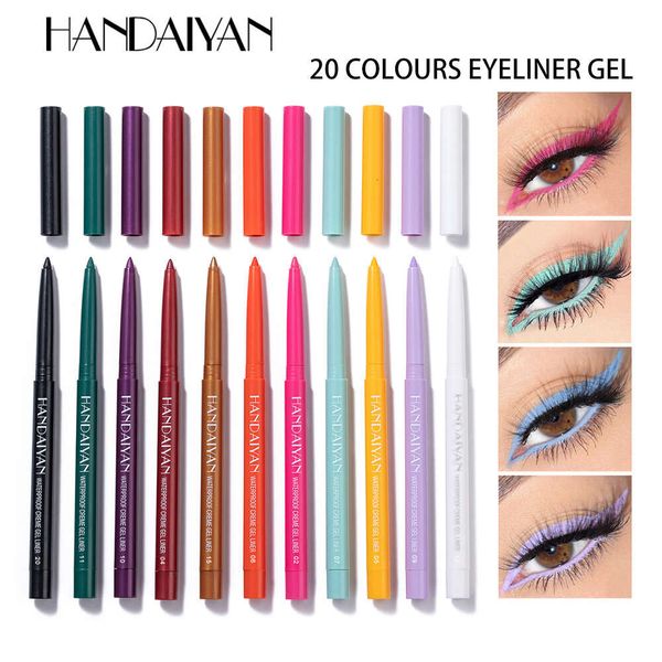 

designer hot sale 20 color eyeliner gel pen HANDAIYAN Star Sky color eyeliner waterproof and non dizzy makeup wholesale, Green