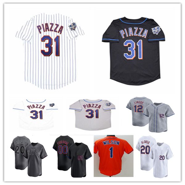 

Custom 2000 New NY York Retro WS Baseball Jerseys Mike Piazza Edgar Alfonzo Rickey Henderson Robin Ventura Mike Hampton Al Leiter Alonso Mets Sewn Black White Grey 4XL, Men retro white with 2000 ws patch