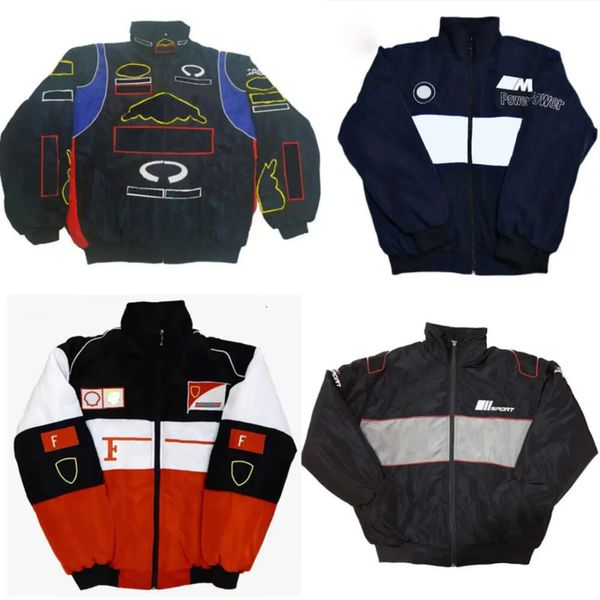 

F1 Formula One racing jacket mens bomber jackets autumn and winter full embroidered cotton clothing spot sales unisex clothing new outfit coats JACKET High quality, Red