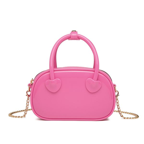 

Spring Style PVC Portable Bag Candy Color Shoulder Handbag Chain Pillow Jelly Bag For Ladies, Green