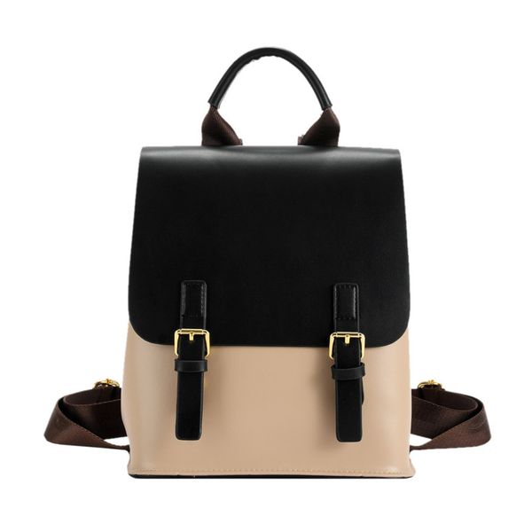 

Fashion Women Split Leather Backpacks Large Capacity Business School Bag Fashion Travel Backpack, Black