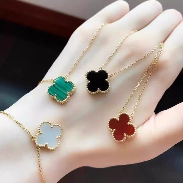 

Four-leaf clover necklace ladies 2024 new luxury high version lucky grass collarbone chain pendant gift to his girlfriend