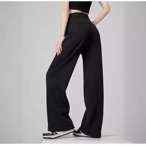 

Designer pants women wide leg pants oversize black white options womens straight leg pants high waisted slimming casual luxurious floor length tall pants -2XL