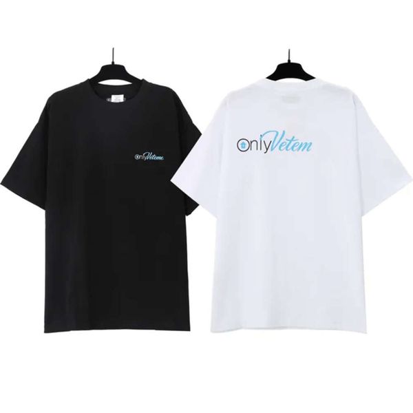 

designer T-shirts VTM Classic Luxury tops High quality t shirts women New Street Couple oversized Round Neck Cotton Short-sleeved tee Youth Trendy Brand Mens Clothing, White
