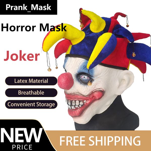 

Joker Mask Red Hair with Hat Halloween Costume Free Shipping Terror Mask Cosplay Latex Mask Funny Props Toys Party Toys & Supplies Mask Gift
