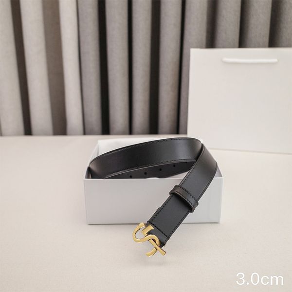 

Designer Belt Smooth Needle Buckle Genuine Leather Belts 3 Styles Optional Width 3cm 10A Quality, Y1