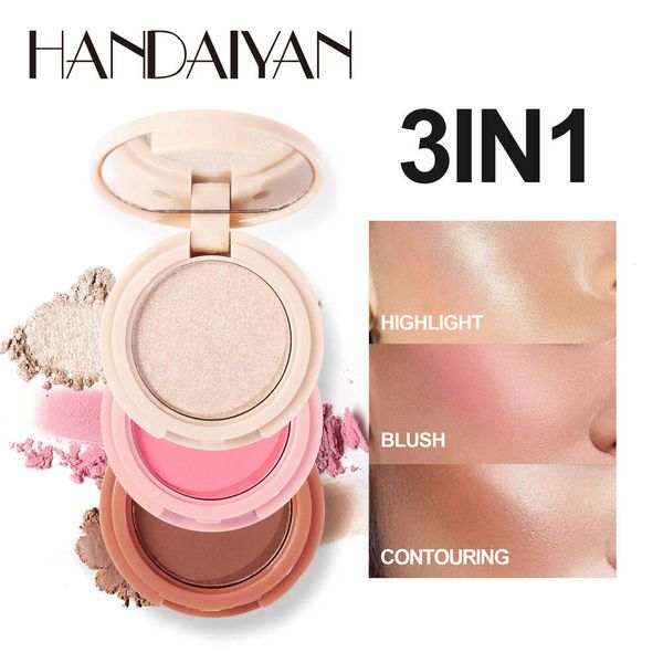 

Cross border new Han Daiyan handaiyan high gloss powder blusher eye shadow brightening facelift plate three in one color makeup wholesale, Dark blue