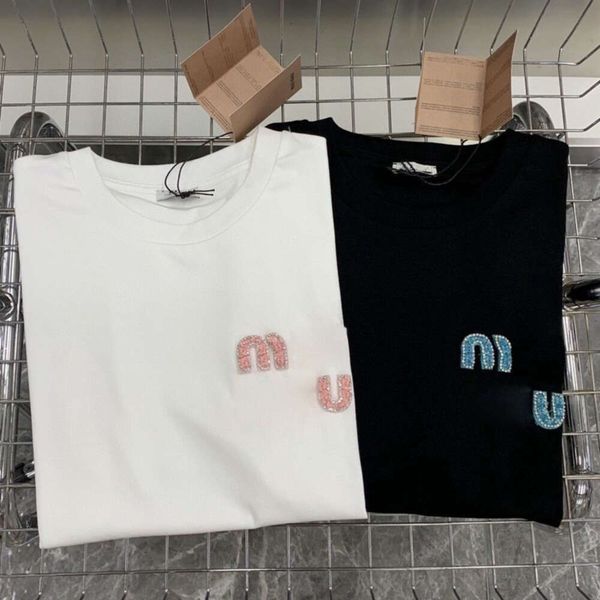 

undefined designer T-shirts Classic Luxury women Brand crop tops High quality Hip-hop t shirts womens New oversized Cotton Short-sleeved tees Clothing 2024 shirt, Black