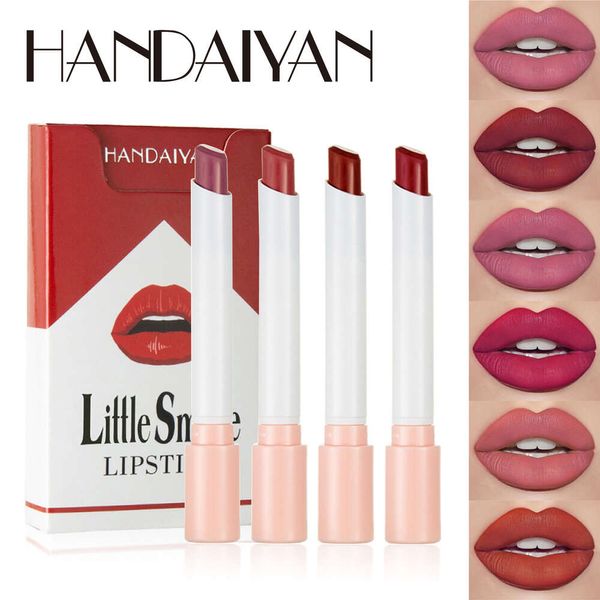 

Cross border Hot Selling HANDAIYAN Han Daiyan Cigarette Matte Velvet Mist Face Moisturizing Lipstick lipstick 4 Pack, Dark blue