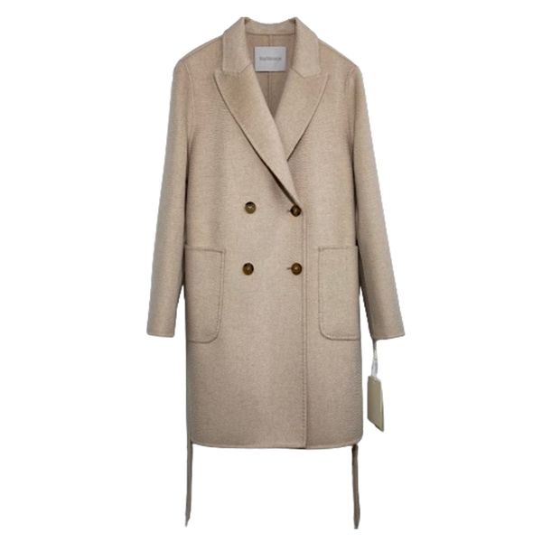 

Autumn Winter Camel Double Breasted Ladies Fleece Women Lady Jacket Long Women's Wool Coat, Red