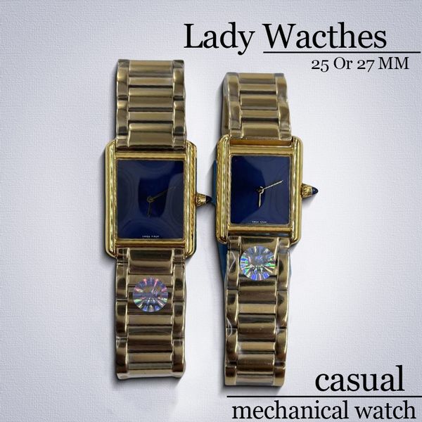 

Women's Watch designer watches luxury watches movement watches 25 or 27MM Quartz Movement Watches Stainless Steel Folding buckle Casual watches high quality, Silver