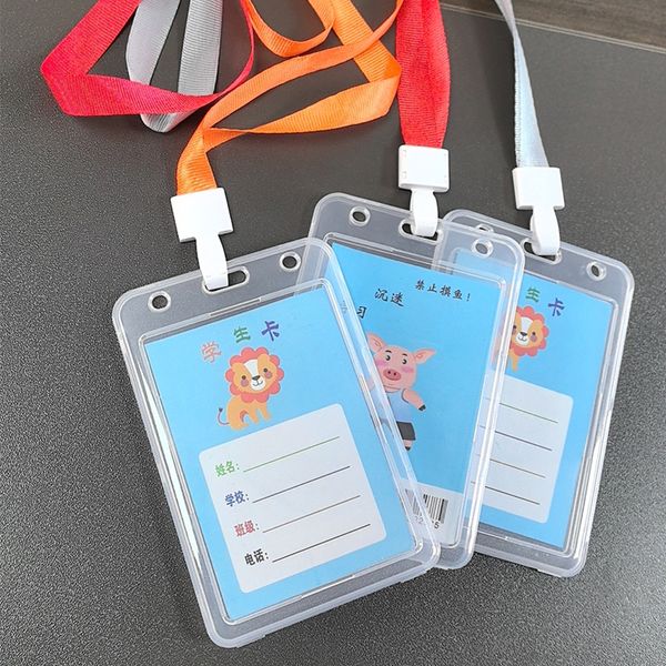 

transparent vertical plastic badge clip, suitable for hanging ropes, work badge clips, and transparent card bags for office use, Colour