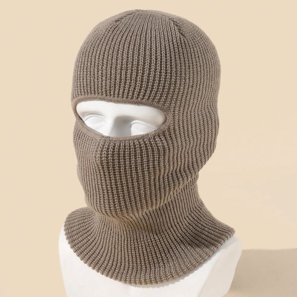 

Candy Color Cute Full Face Cover Ski Mask Hat Bear Ear Balaclava Knitted Hats Outdoor Cycling Ear Protection Hat Beanies Hat Men