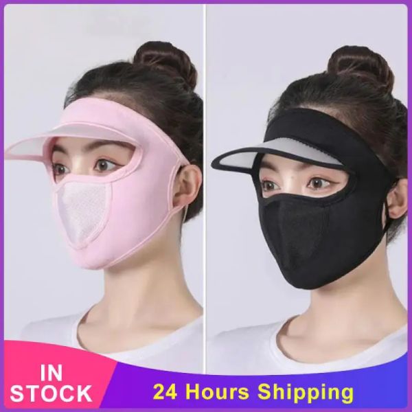 

Summer Cycling Caps Sunscreen Breathable Women Ice Silk Cap Dust-proof Adjustable Detachable Riding Mask Caps Cycling Equipment