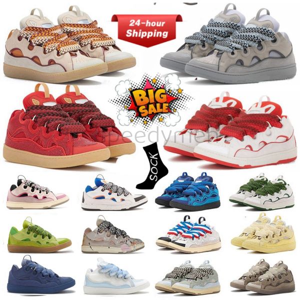 

Men Women Luxury casual shoes Leather Curb Sneakers Designer Dress running Shoes Extraordinary Casual Sneaker Calfskin Nappa Platform Mens Sports Trainers, Random color1