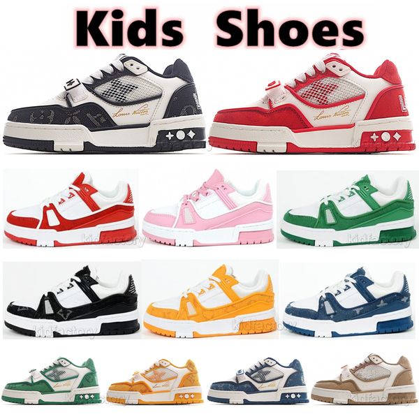 

Designer Kids Shoes Toddlers Sneakers Brand Trainers Baby Boys Girls Sports Shoe Children Youth Infants Green Blue Black Platform Sneake, Red