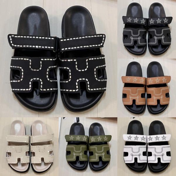 

2024 Womens Sandals Slippers Fashion Luxurys Floral Slipper Leather Rubber Flats Sandals Summer Beach Shoes Loafers Gear Bottoms Sliders, Blue