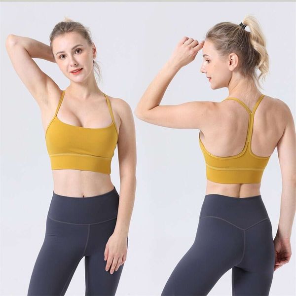 

Women Yoga Bra Align Sports Crop Tops Super Soft Fabric Wider Straps Gym Top Outdoor Active Bras High Quality, Heise