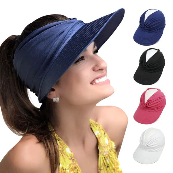 

Adult Hat for Women Anti-UV Wide Brim Visor Hat Easy To Carry Travel Caps Fashion Beach Summer dames Sun Protection Hats, Black