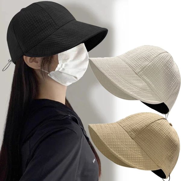 

Foldable Wide Brim Hat Women Adjustable Portable Outdoor Beach Bucket Hat Summer Sun Protection Visors Fisherman Cap Panama Caps, Beige