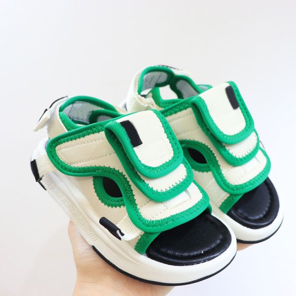 

Luxury brand designer devil patch pocket children's sandals boys and girls summer beach shoes, Black