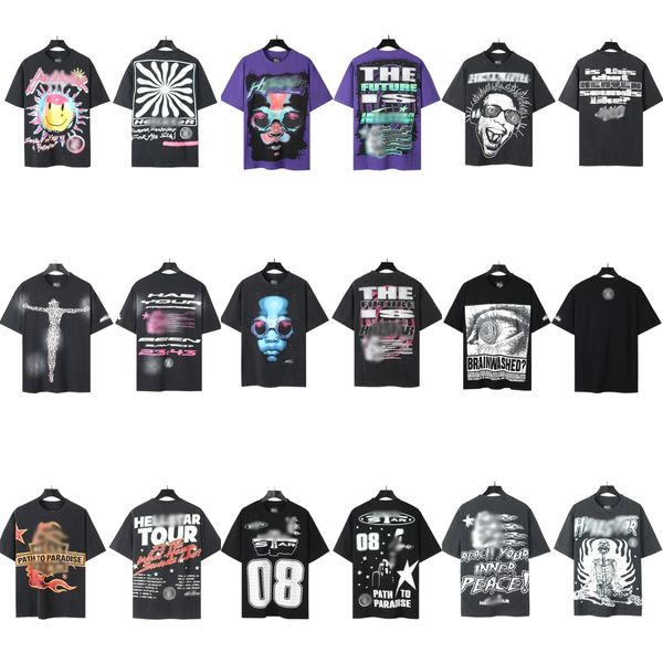 

Men's T-Shirts Streetwear Y2K Shirt Mens Hip Hop Retro Graphic Print Cotton Round Neck Oversized Tshirt New Haruku Gothic Tops, Brown