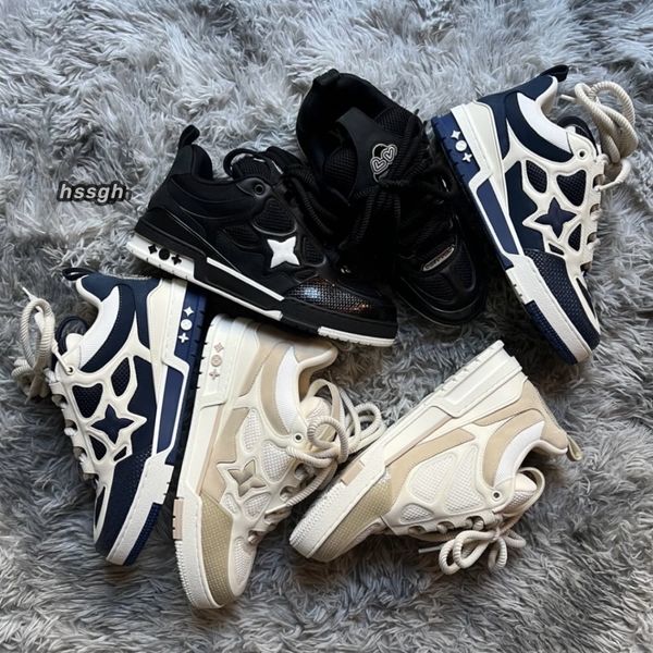 

2024 Designer Sneakers Virgil Trainer Casual Shoes Calfskin Leather Black Green Red Blue Letter Stacked Platform Fashion Luxury Low Top Womens Sneakers Size 36-45, Shoelace1