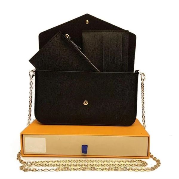 High Quality Designer Woman Bag Handbag Purse with box wallet three in one luxury fashion clutch wholesale