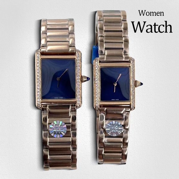 

luxury modern Women Watch watches high quality designer watches Tank Watch 25 or 27MM Folding buckle Stainless Steel Casual Silver watchstrap movement watch, #2 gold