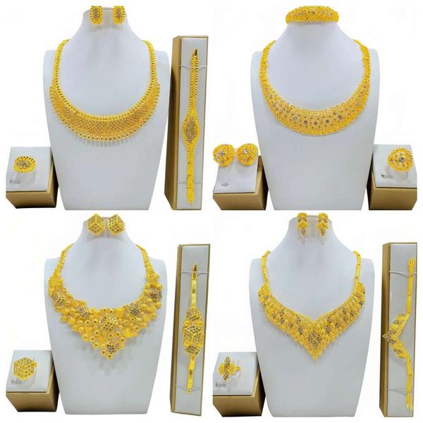 

Dubai Alloy Jewelry Necklace Earrings Bracelet Ring Set of Four