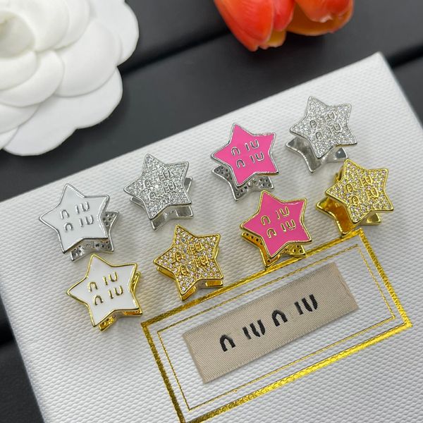 

Luxury Women Earrings Stud Designer 18k Gold Plated Letters Double faced Stud Earrings Crystal Rhinestone Jewelry Wedding Party Gift