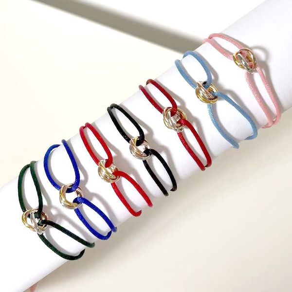 

Designer bracelet for womens Fashion Trinity bracelet Mens 316L Stainless Steel Trinity ring string Bracelet three Rings hand strap couple bracelets