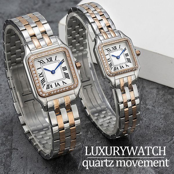 

womens watches luxury watch women watches high quality Quartz Movement Watches 22 or 27 MM Two sizes casual Stainless Steel Gold watchstrap classic Panthere watches, #11 optional accessories