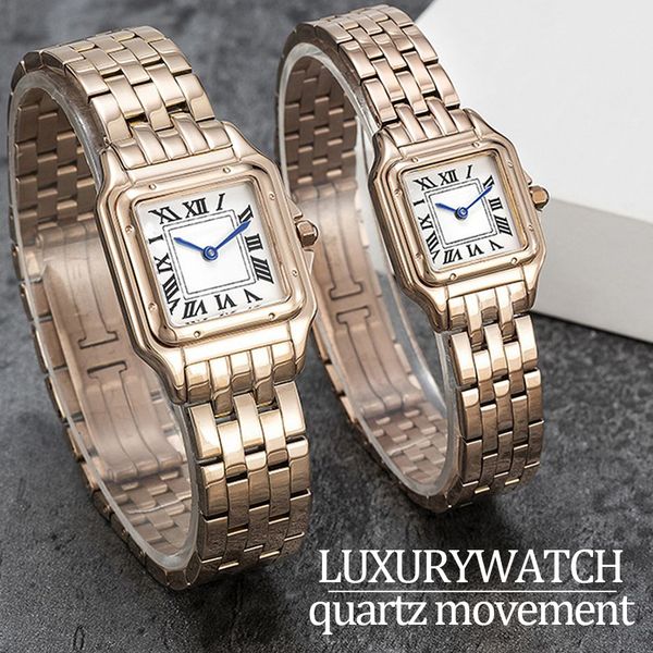 

gold watch woman designer watches for women Quartz Movement Watches 22 or 27 MM Two sizes casual Stainless Steel Gold watchstrap classic Panthere watches, #11 optional accessories