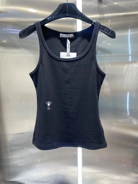 

Camisole vest summer new embroidery bee cotton women' models high elasticity Slim thin, White