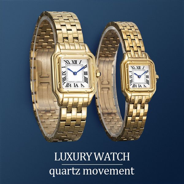 

movement watches Wristwatches Pantheres watches high quality women 22 or 27 MM Stainless Steel Gold watchstrap Two sizes casual modern diamond bezel clasic watch, #11 optional accessories