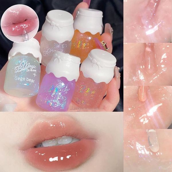 

Balms Gloss Plump Glow Oil Cute Shimmer Hydrating Tinted Lip Transparent Balm 5 Colors, Monochrome